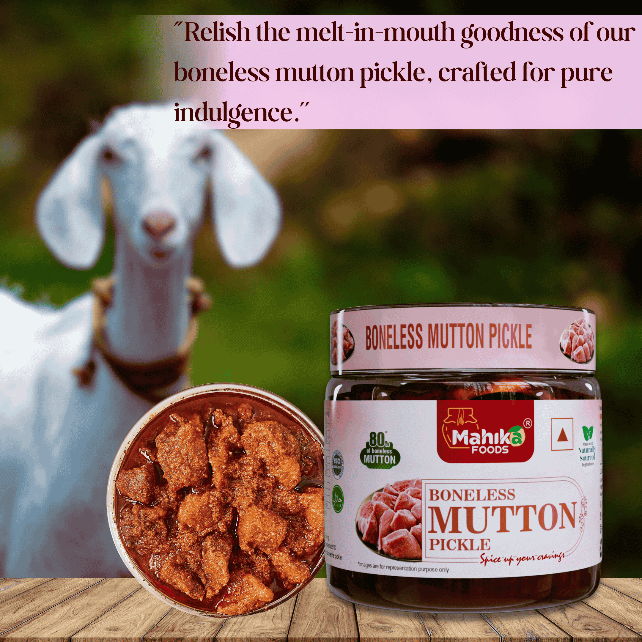 Boneless Mutton Pickle - 250 Grams