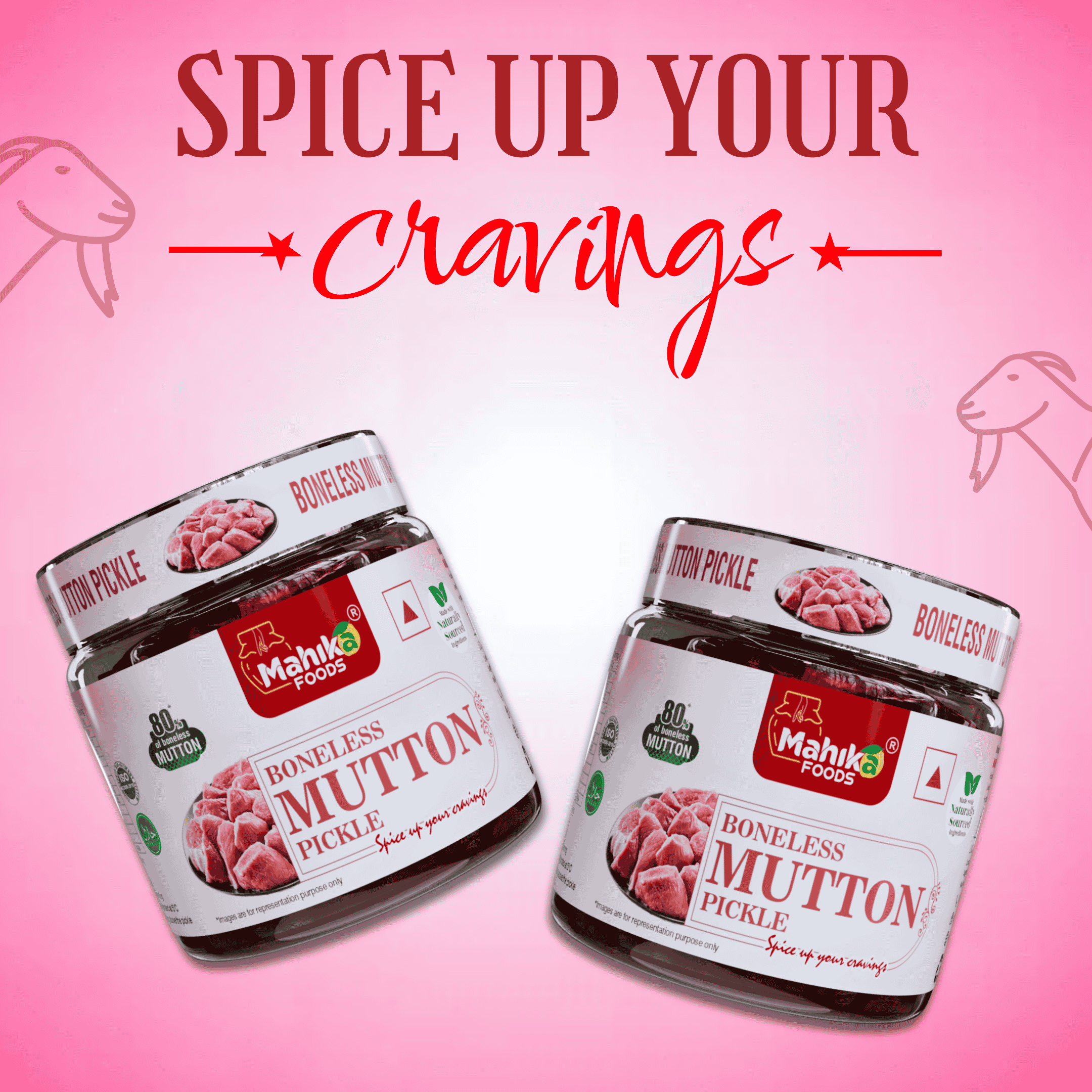 Boneless Mutton Pickle - 750 Grams