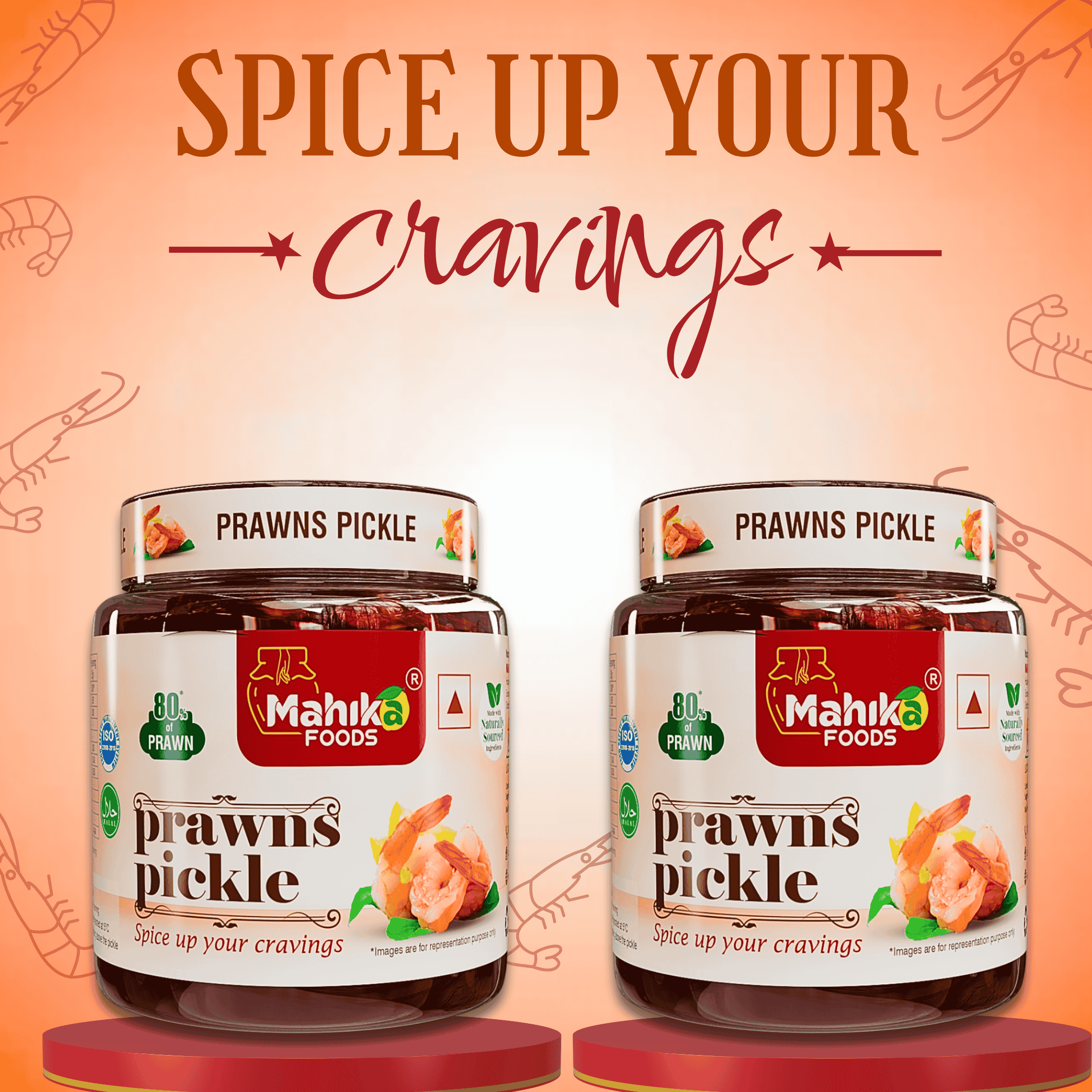 Prawns Pickle - 750g (Smart Value Pack)